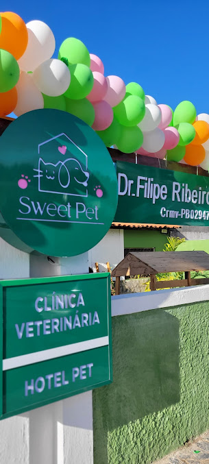 Fachada da Sweet Pet House com sua identificação